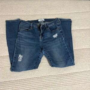 pistola Women’s Distressed Dark Blue Skinny Jeans
